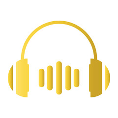 Gold Podcast Day icon on White Background. Isolated Vector Illustration in Flat Style.