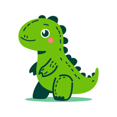 cute green dinosaurs for children cartoon character vector illustration template design