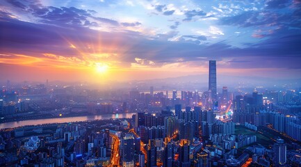 Obraz premium sunrise over the city