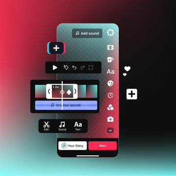 Video Sharing Platform. App for create and Edit Short Clips. Vector illustration
