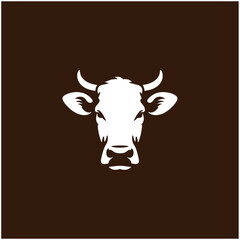 cow farm dairy milk logo design icon