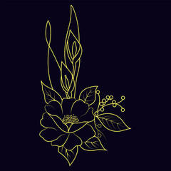 Hand-drawn floral illustration