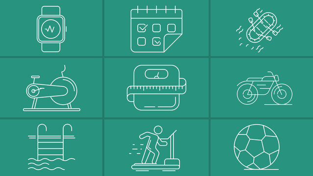 Sport And Fitness Line Icons