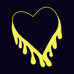 Melting red heart vector Bloody heart icon