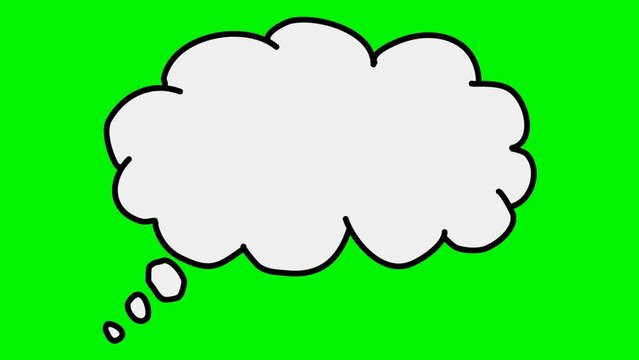 Speech bubble cloud with green screen backround