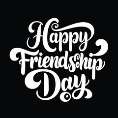 Happy friendship day text calligraphy hand lettering vector illustration best friendship together love greeting design concept forever relationship community group teamwork partner concept.....