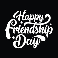 Happy friendship day text calligraphy hand lettering vector illustration best friendship together love greeting design concept forever relationship community group teamwork partner concept.....