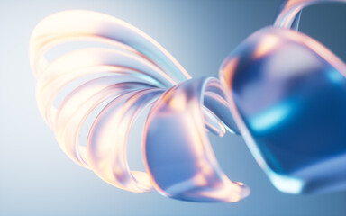 Transparent gradient glass background, 3d rendering.