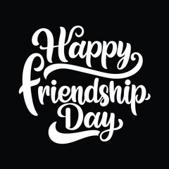 Happy friendship day text calligraphy hand lettering vector illustration best friendship together love greeting design concept forever relationship community group teamwork partner concept.....