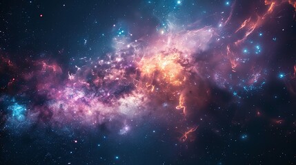 Naklejka premium Radiant Night Sky: Discovering the Universe in a New Dimension