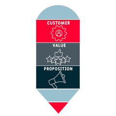 CVP - Customer Value Proposition acronym. business concept background. vector illustration concept with keywords and icons. lettering illustration with icons for web banner, flyer, landing page