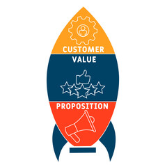 CVP - Customer Value Proposition acronym. business concept background. vector illustration concept with keywords and icons. lettering illustration with icons for web banner, flyer, landing page