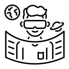 Immersive technology icon in line style 