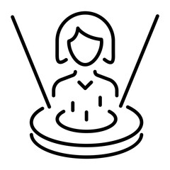 Modern line style icon of holographic image 