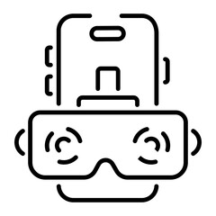 A ready to use outline icon of vr mobile