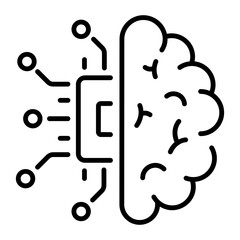 A line style icon of artificial intelligence