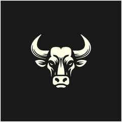 bull head drawing vector logo icon