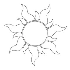 Hand drawn sun outline illustration