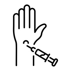Outline style icon of mantoux test 