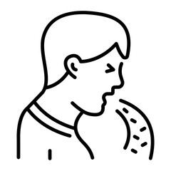 A line style icon of vomiting 