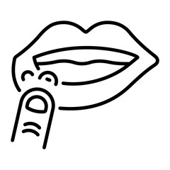An outline style icon of mouth ulcer 