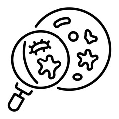 Line style icon of bacteria research 