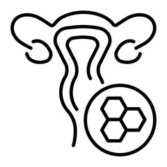 A linear style icon of yeast infection 