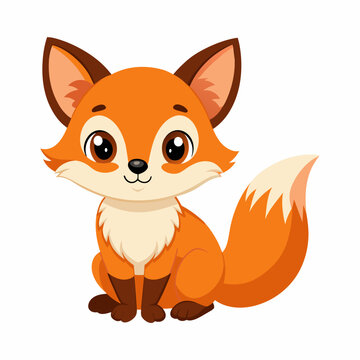 Vector cute little foxy baby