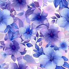 Purple floral seamless pattern, vibrant design, decorative use