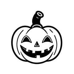 Smiling carved pumpkin design, simple and bold for Halloween