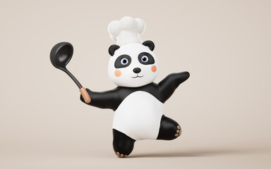 Panda chef with cartoon style, 3d rendering. © Vink Fan