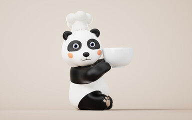 Panda chef with cartoon style, 3d rendering. © Vink Fan
