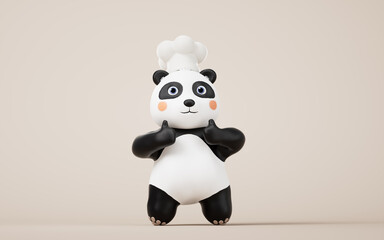 Panda chef with cartoon style, 3d rendering. © Vink Fan