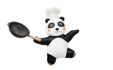 Panda chef with cartoon style, 3d rendering. © Vink Fan