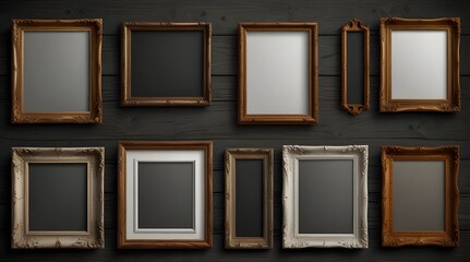 Blank picture frame mockup realistic frames for paintings.generative.ai