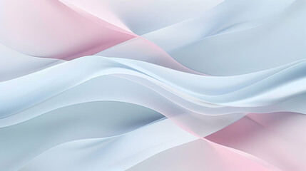 Obraz premium Contemporary abstract design showcasing a serene wave of pastel pink and light azure, with subtle circular elements