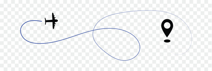 Travel route icon. Simple route line icon. Navigation symbol destination with location pins. Road map icon. Editable Stroke. Vector illustration. Route icon. EPS 10.