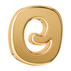 Gold 3D Font Letter O uppercase