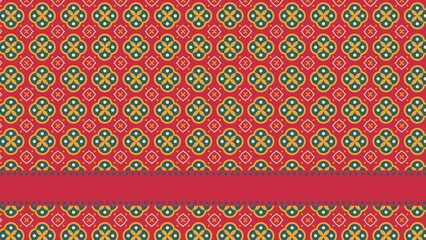 thai fabric pattern a red and blue pattern with a red background