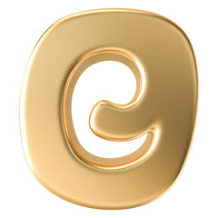 Gold 3D Font Letter O uppercase