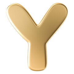 Gold 3D Font Letter Y uppercase