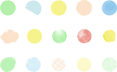 ブラシ素材 丸　水彩　ソフトカラー　ポップ　パステルカラー　テクスチャー