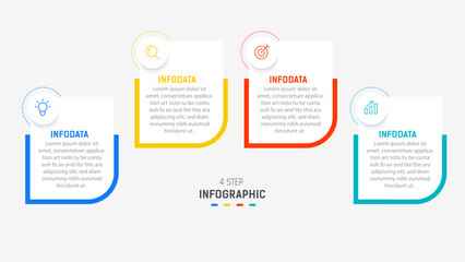 Three Step Infographic label design Vector template with line icons. process steps diagram, presentations, workflow layout, banner, flow chart, info graph vector illustration.