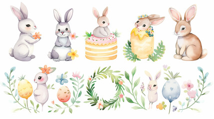 Obraz premium easter bunny with eggs