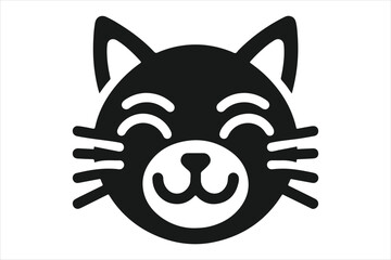 Cat Face Icon Vector Silhouette Design