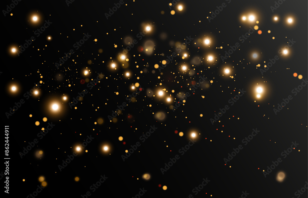 Leinwandbilder bokeh glow background of sparkling dust, gold dust light, background with bokeh light effect, yellow