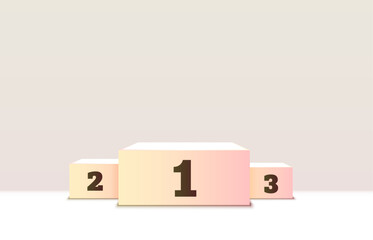 awards podium pedestal illuminated by bright spotlights. Empty pedestal for web design and vector illustration.