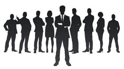 シルエットアイコン 人物 ビジネスマン スーツ ポーズ