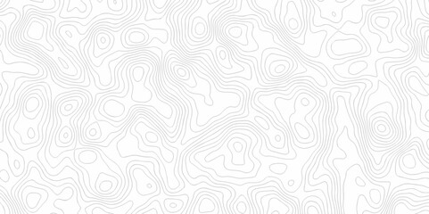 Vector geography landscape Topo contour map on white background, Topographic contour lines. Seamless pattern with lines Topographic map. Geographic mountain relief diagram line wave carve pattern.