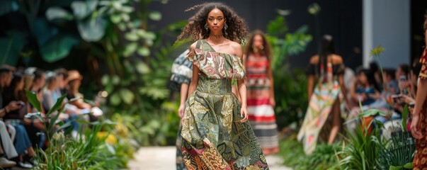 Naklejka premium Sustainable Fashion Shows - Runways featuring eco-friendly clothing